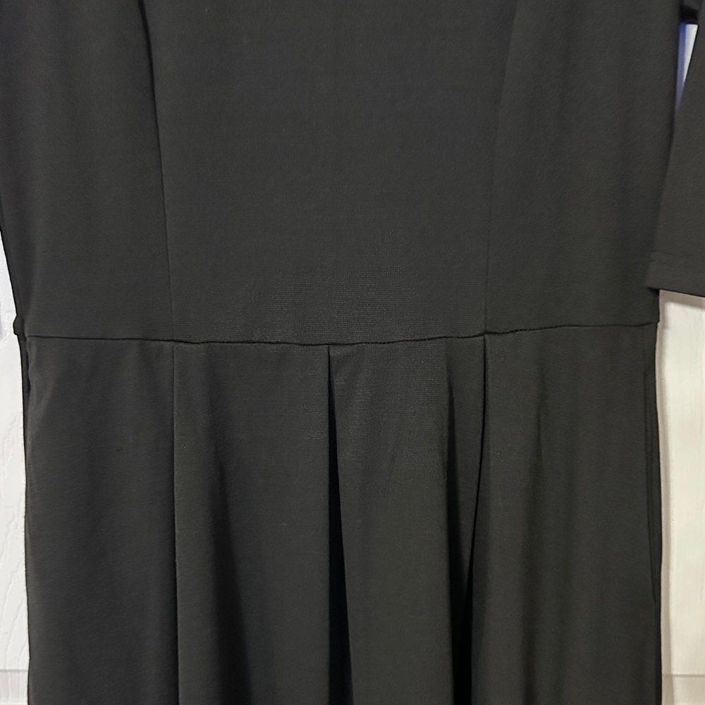 Women’s medium Black 3/4 Sleeve Swing Dress w/POCKETS BNWT - Picture 5 of 9